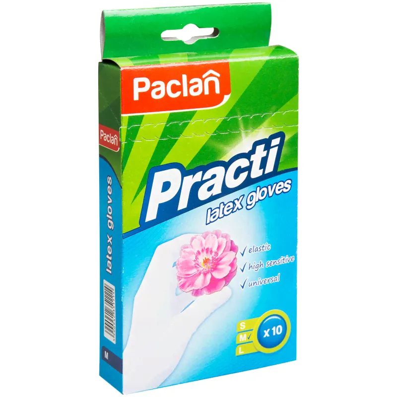 Перчатки Paclan латексные, 10шт-0