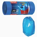 Мусорные пакеты 240 л, с ушками, синие, рулон 10 шт., ПВД, 40 мкм, 90х145 см, PACLAN