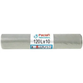 Мусорные пакеты 120 л, 700x1100 мм, 10 шт/рул. прозрачные, Paclan Professional-0
