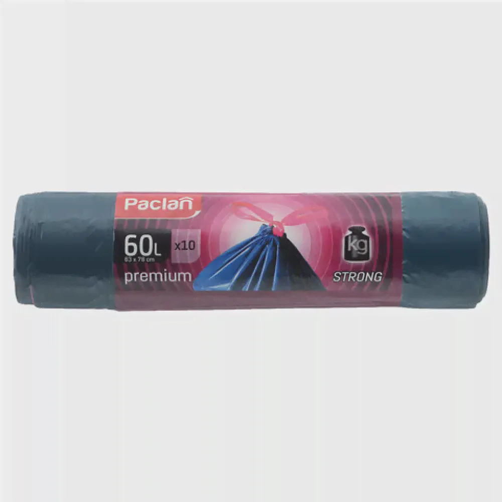 Пакеты для мусора Paclan Premium с тесьмой 60л, 10шт-0