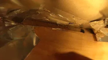 Фольга на потолке в рубленной бане!