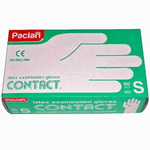 Paclan Contact / Паклан Контакт – латексные перчатки, 100 шт, S-0