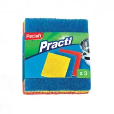 Мочалки для посуды из игольчатого абразива Paclan 'Practi', 3шт., комплект 3 шт