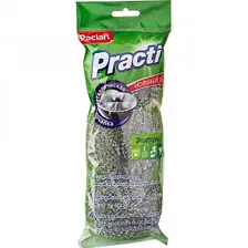 Мочалка металлическая Paclan Practi (75x75мм) круглая малая, набор 3шт. (408210)