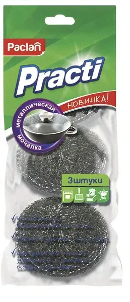 Paclan мочалка металлическая 3шт Paclan Practi