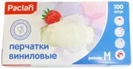 Paclan Перчатки виниловые неопудренные 100 шт. размер L