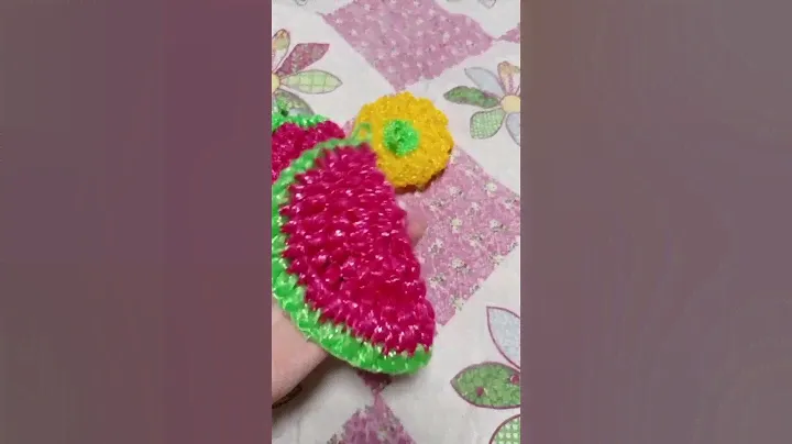 Красивые узорные мочалки для кухни из полипропиленовой нити.