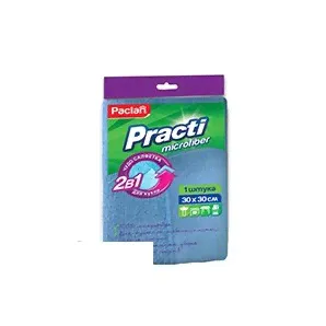 Салфетка хозяйственная д/кухни микрофибра+мягкий абразив 30х30см. Paclan-1