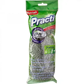 Мочалка металлическая Paclan Practi (75x75мм) круглая малая, набор 3шт. (408210)