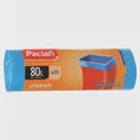 Мусорные пакеты 80 л, синие, в рулоне 20 шт., ПНД, 12 мкм, 70х90 см, PACLAN