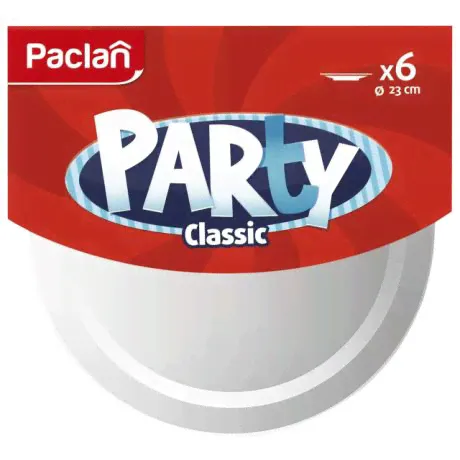 набор тарелок PACLAN Party 6шт 23см пластик белые