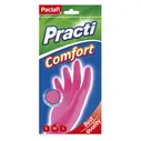 ПЕРЧАТКИ PACLAN "PRACTI.COMFORT" РЕЗИНОВЫЕ, СРЕДНИЕ (M), РОЗОВЫЕ