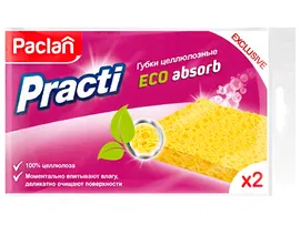 Губка целлюлозная "Paclan. Practi Eco Absorb", 10*14 см, 2 шт