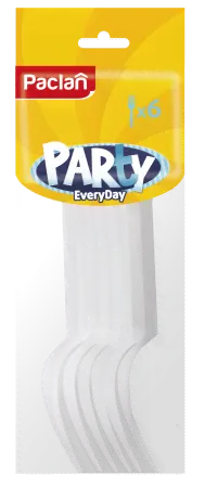 Вилки пластиковые Paclan Party Every Day 6шт белые
