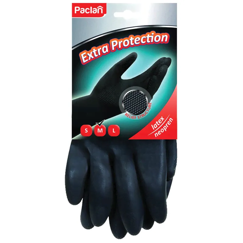 Перчатки неопреновые Paclan "Extra Protection", M, 1 пара, хозяйственные, х/б напыление-0
