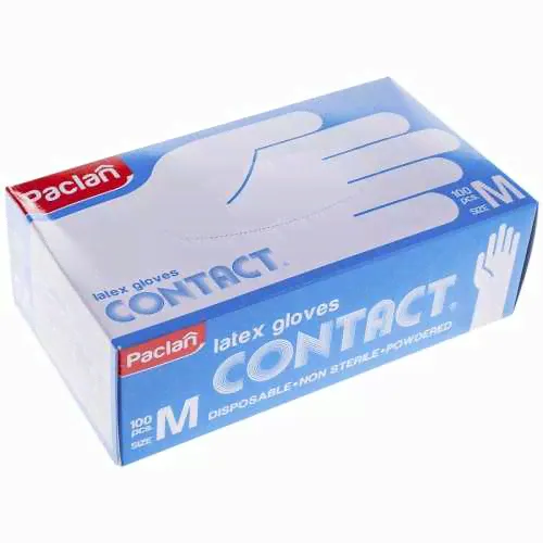 Paclan Contact / Паклан Контакт – латексные перчатки, 100 шт, M-0