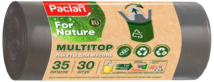 Пакеты для мусора Paclan for Nature Multitop 30шт*35л-0
