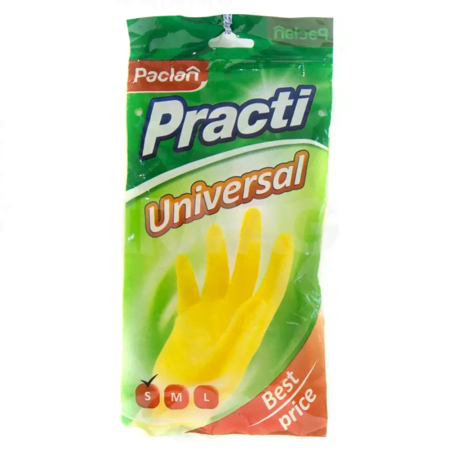 Перчатки хозяйственные резиновые Paclan Practi Universal желтые-0