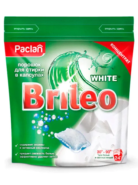 PACLAN Brileo White СМС Порошок-автомат капсулах 24 штуки.-0