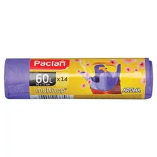 Мешки для мусора, с ушками, фиолетовый, 60л (14шт/рул) PACLAN Multitop Aroma