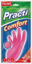 Paclan Перчатки резиновые Comfort (S) розовые 1 пара
