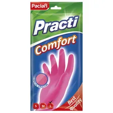 Перчатки резиновые Paclan Comfort р.L, розовые, пара
