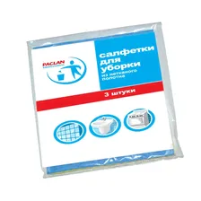 Салфетки хозяйственные Paclan вискоза 38x30 см синие 3 штуки в уп 144341