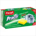 Губка д/мытья посуды Paclan Practi Maxi 7х9см поролон+абразив, 3шт/уп