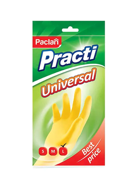 Paclan перчатки резиновые Universal Размер M желтые 1 пара-0