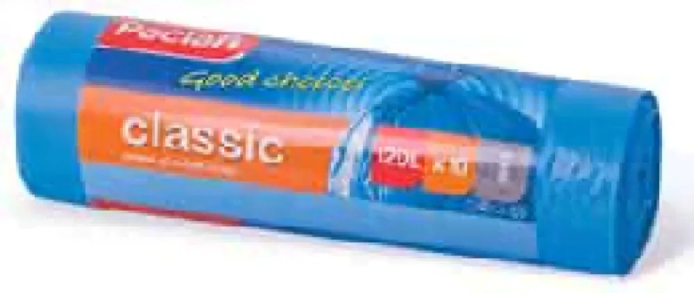 Мешки мусорные "Paclan" 120л - 10шт (1 рулон)