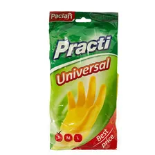 Перчатки резиновые латексные Paclan Practi Universal, с хлопковым напылением, S