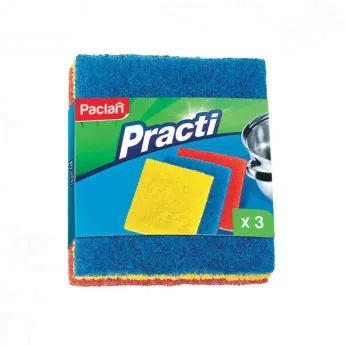Мочалки для посуды из игольчатого абразива Paclan 'Practi', 3шт., комплект 3 шт-0