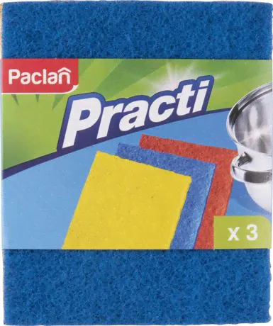 Губка для посуды Paclan Practi Мочалка из игольчатого абразива 3 шт-0
