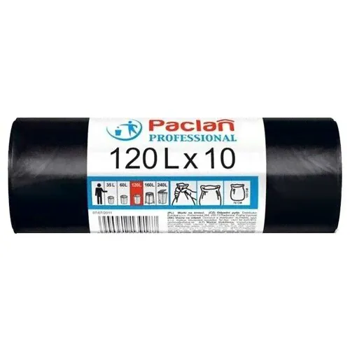 Мешки для мусора Paclan Professional 120 л, черный