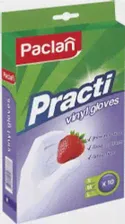 Перчатки хозяйственные "Paclan", виниловые, 10 шт. Размер M